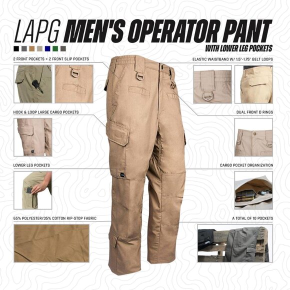 LAPD Operator Cargo Pant Khaki Color - Picture 2 of 5